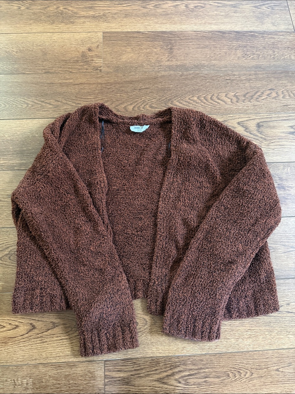 Dry Goods Rust Brown Textured Open-Front Cardigan